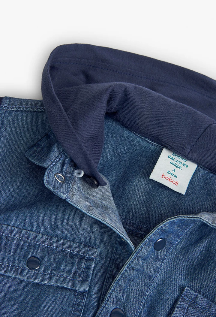 Chemise en denim pour garçon en couleur bleue