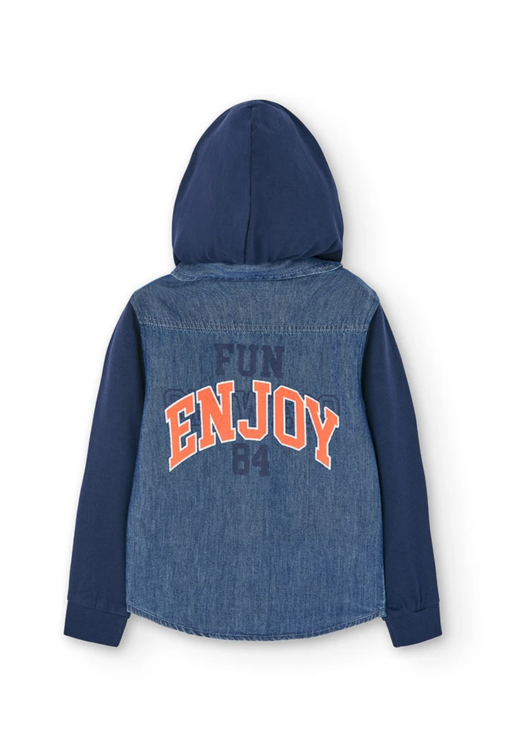 Chemise en denim pour garçon en couleur bleue