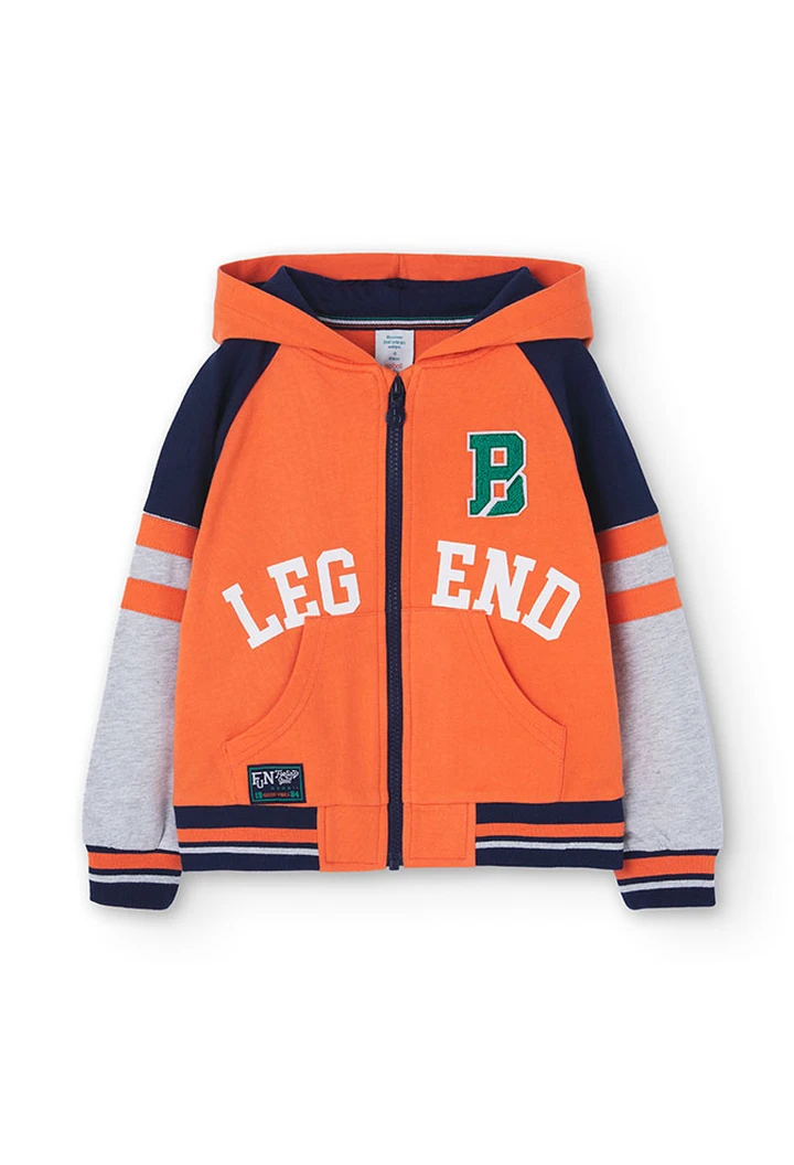 Veste molleton garçon orange