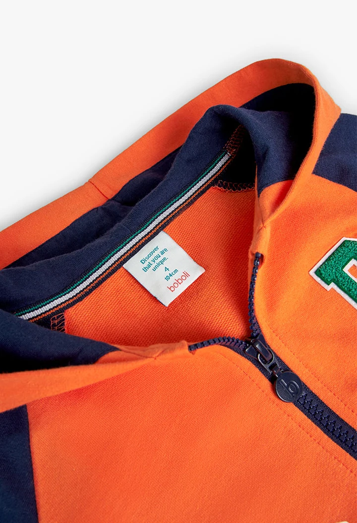 Veste molleton garçon orange