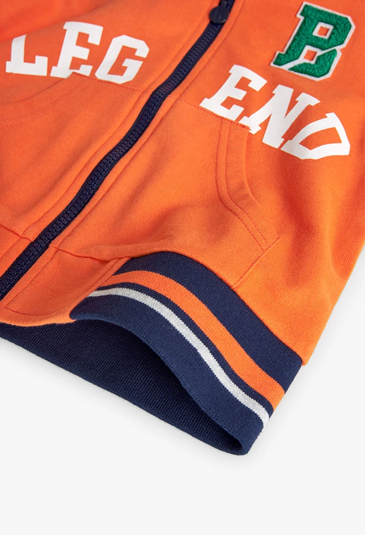 Veste molleton garçon orange