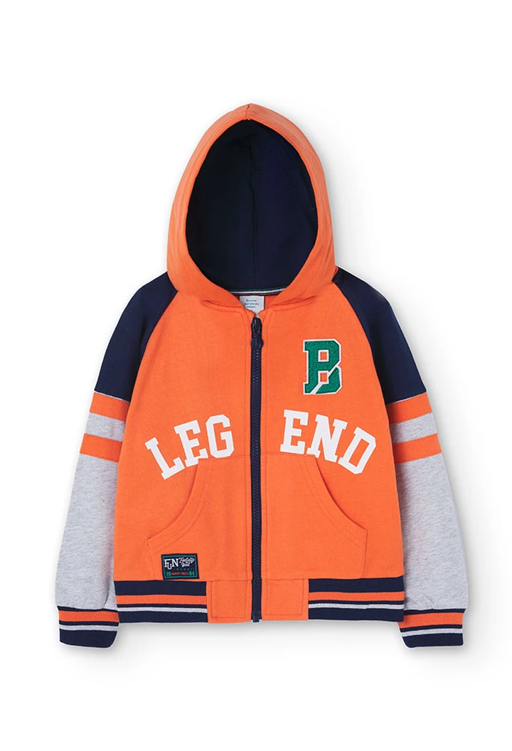 Veste molleton garçon orange