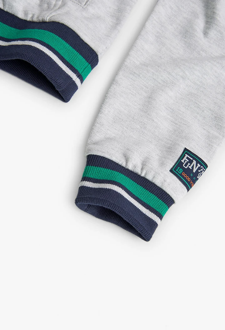 Sweat à capuche en molleton pour garçon en gris vigoré