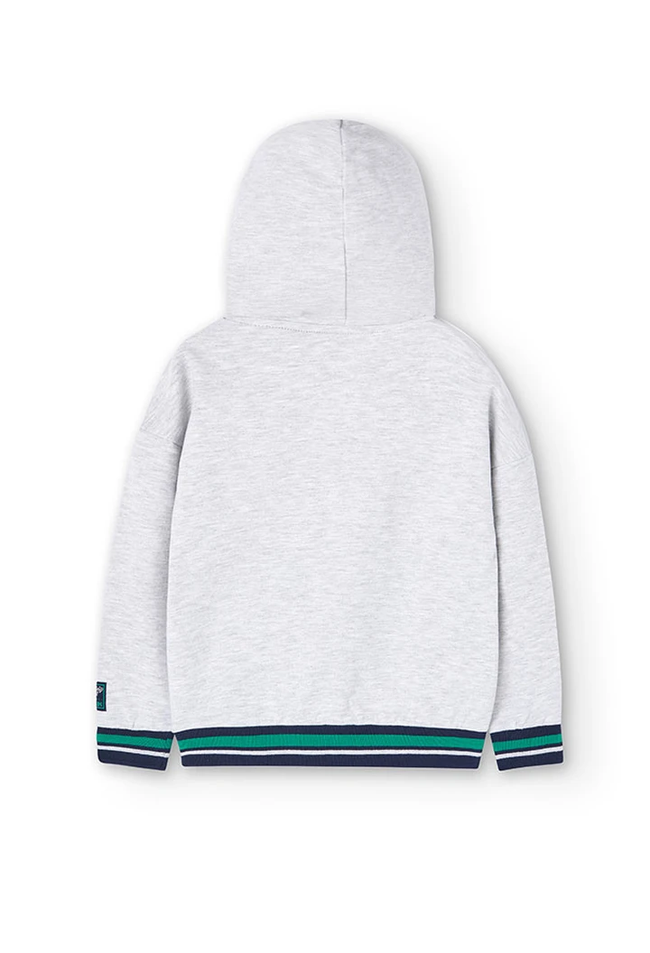 Sweat à capuche en molleton pour garçon en gris vigoré