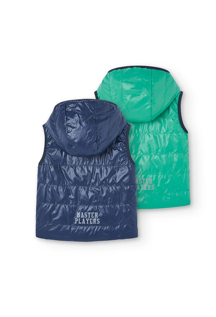 Gilet garçon en tissu technique bleu marine