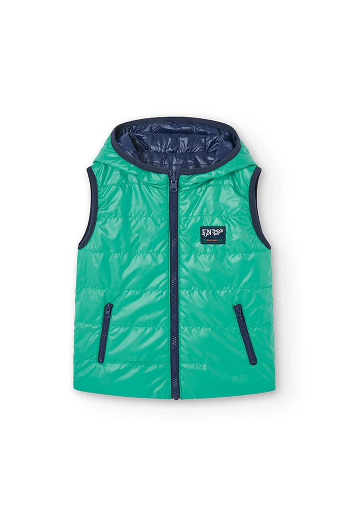 Gilet garçon en tissu technique bleu marine