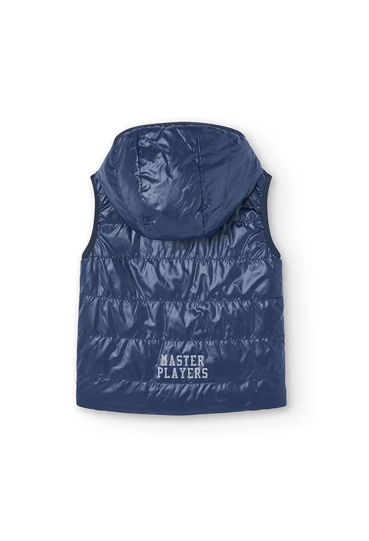 Gilet garçon en tissu technique bleu marine