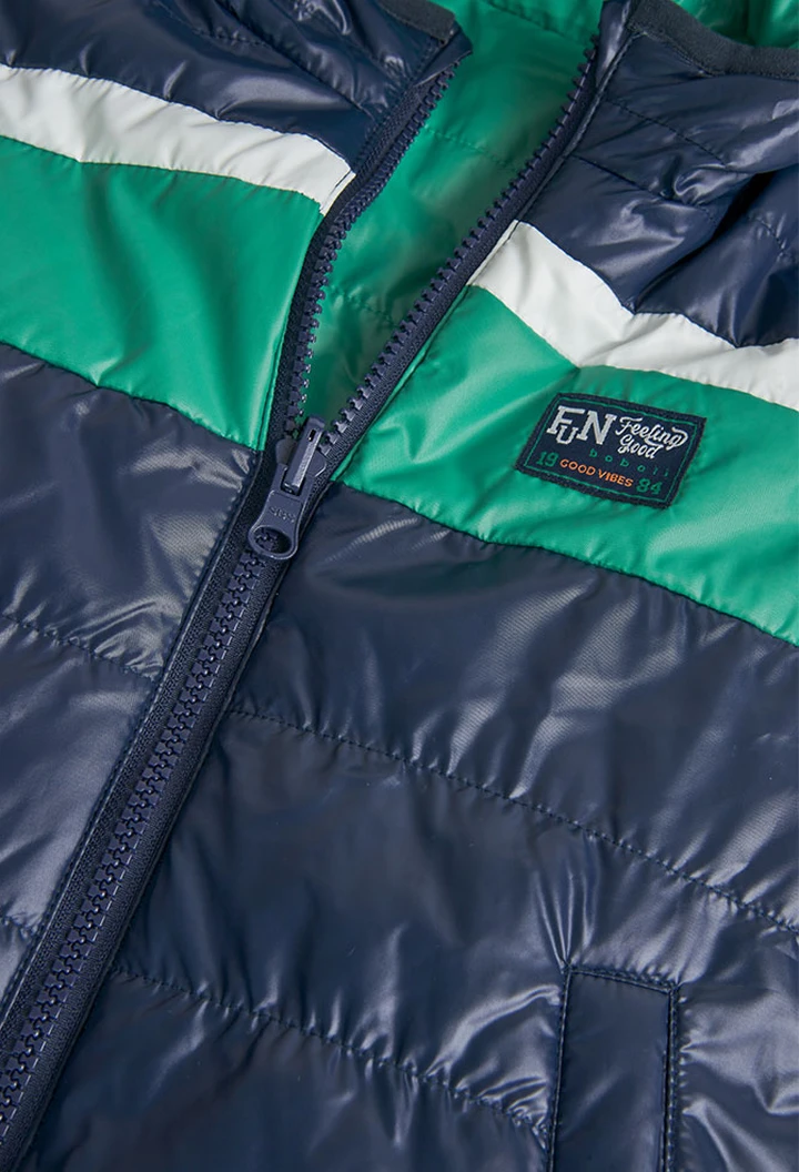 Gilet garçon en tissu technique bleu marine