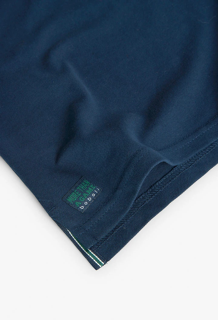 Polo piqué da bambino in blu navy