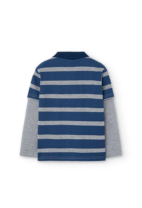 Polo en coton pour enfant en bleu marine