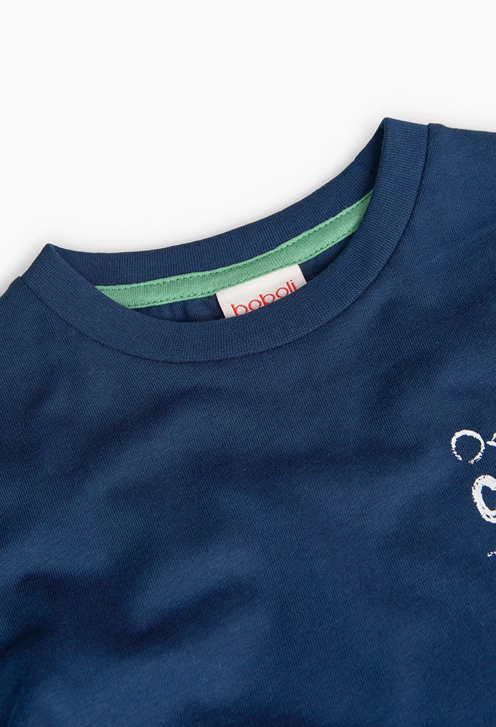 Maglietta a maglia per bambino in blu marino