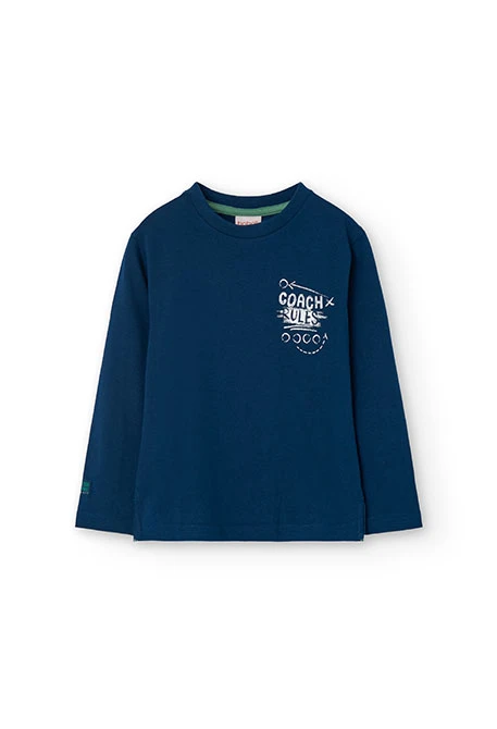 T-shirt en maille pour enfant en bleu marine