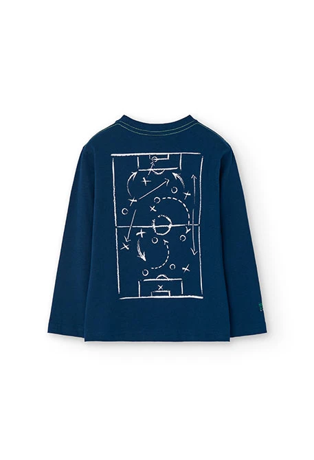 Camiseta de punto de niño en azul marino