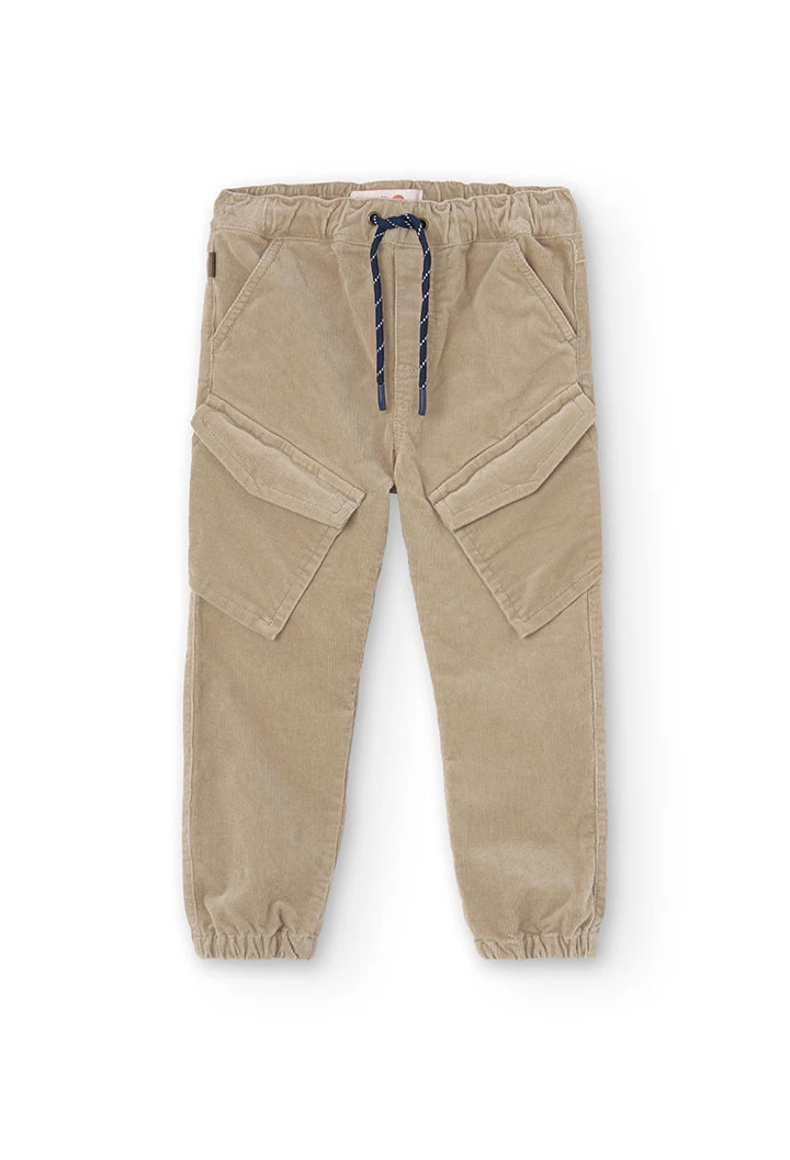 Pantalón de micropana de niño en beige