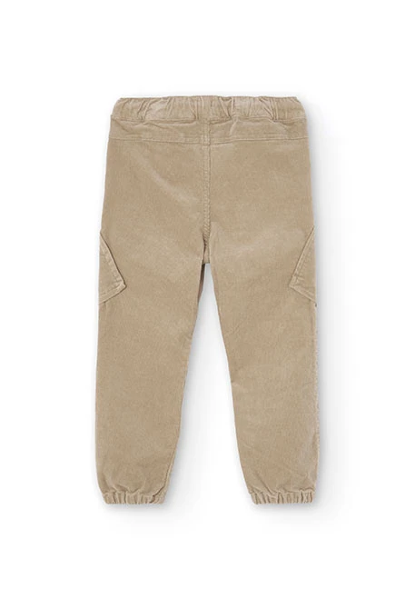 Pantalone di microvelluto a coste per bambino in beige