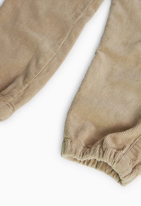 Pantalón de micropana de niño en beige