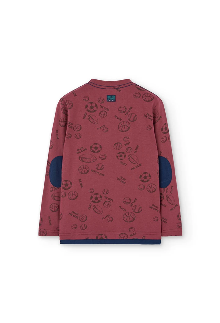 T-shirt en tricot pour enfant en grenat