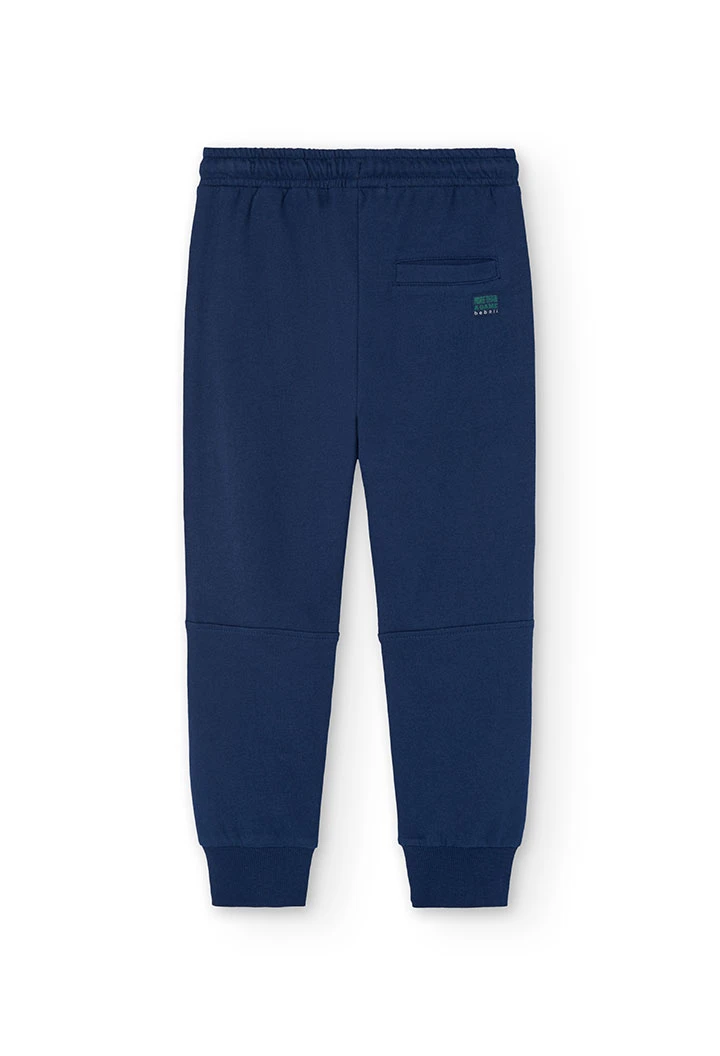 Pantalone in felpa da bambino in blu marino