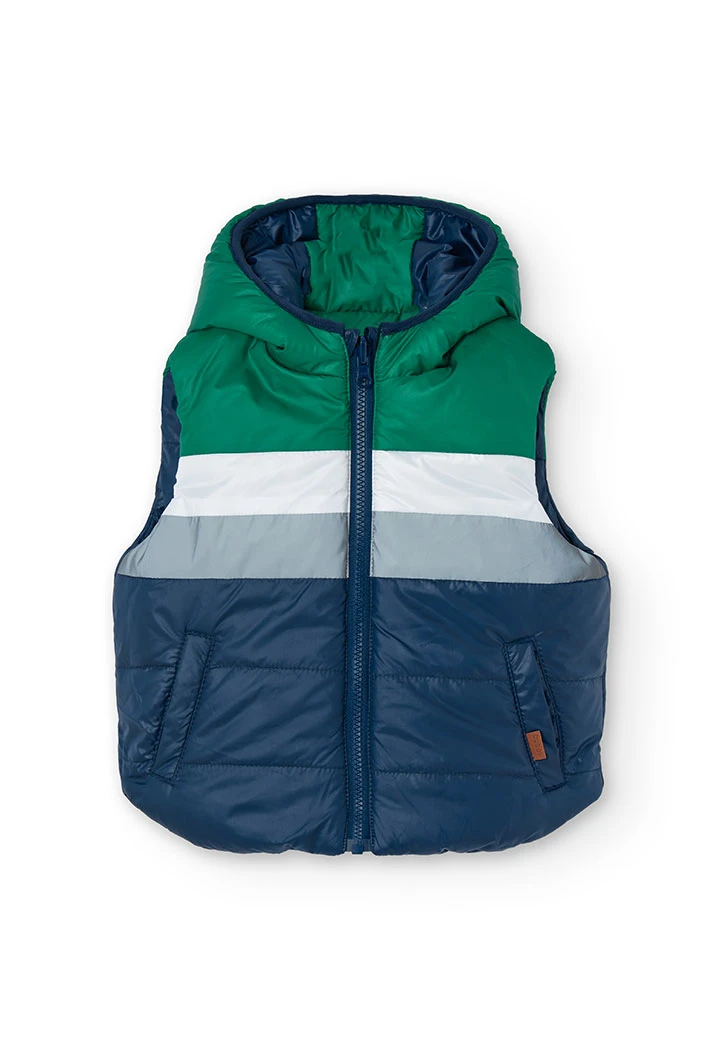 Reversible navy blue vest for boys