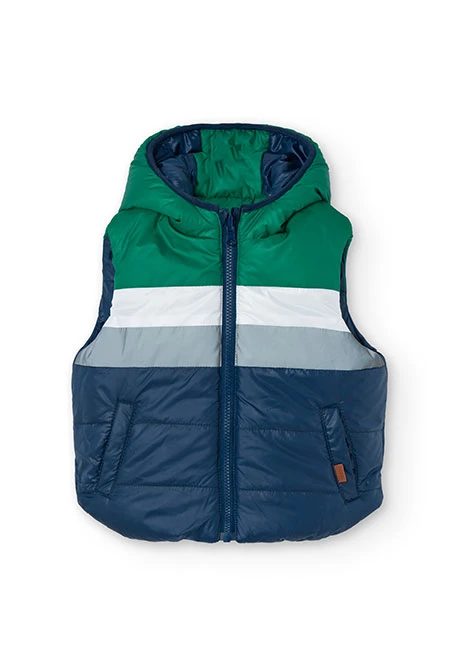 Gilet réversible pour enfant en bleu marine