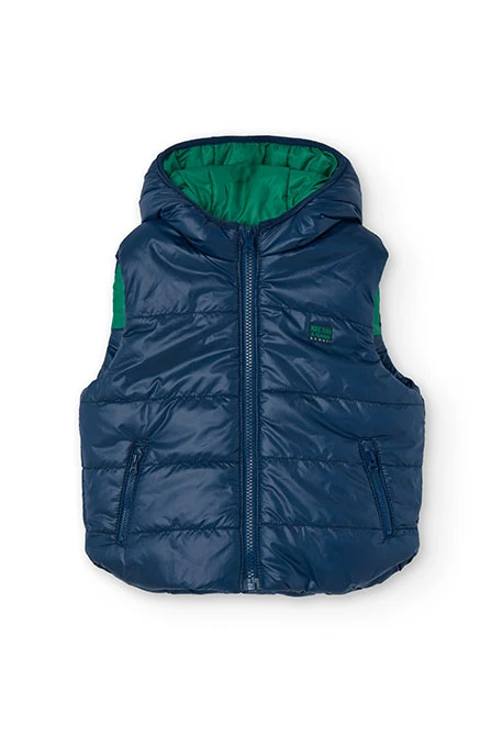 Reversible navy blue vest for boys