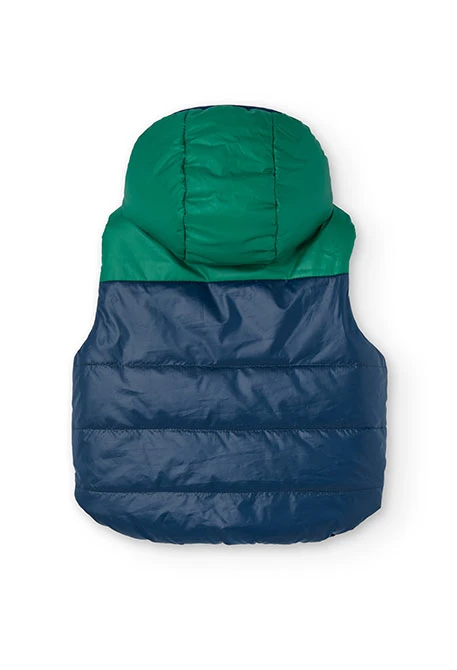 Reversible navy blue vest for boys