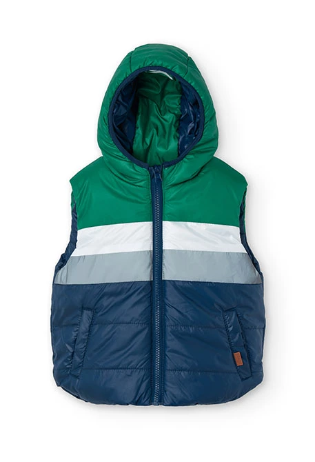 Reversible navy blue vest for boys