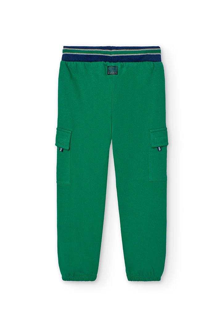 Pantalone in felpa da bambino in verde