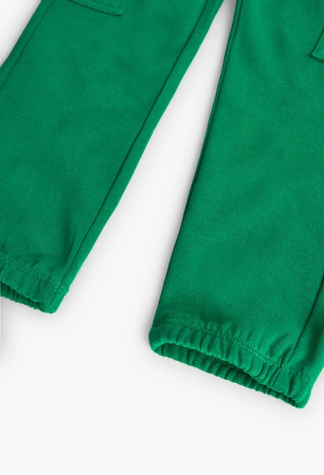 Pantalón de felpa de niño en verde