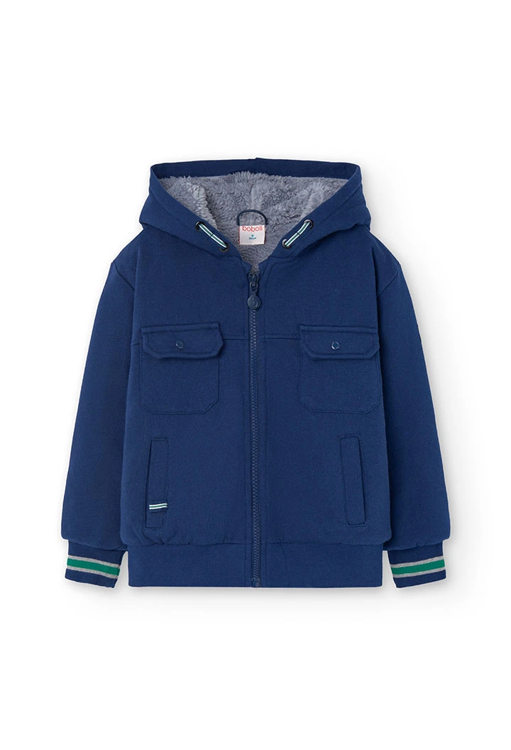 Giacca di felpa da bambino in blu navy