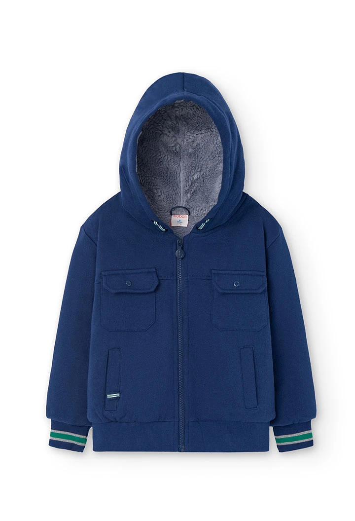 Giacca di felpa da bambino in blu navy