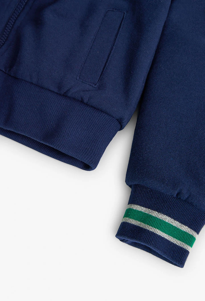 Navy blue fleece jacket for boys