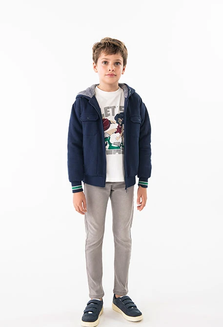 Navy blue fleece jacket for boys