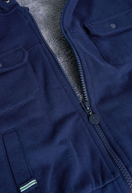 Blouson en molleton pour garçon en bleu marine