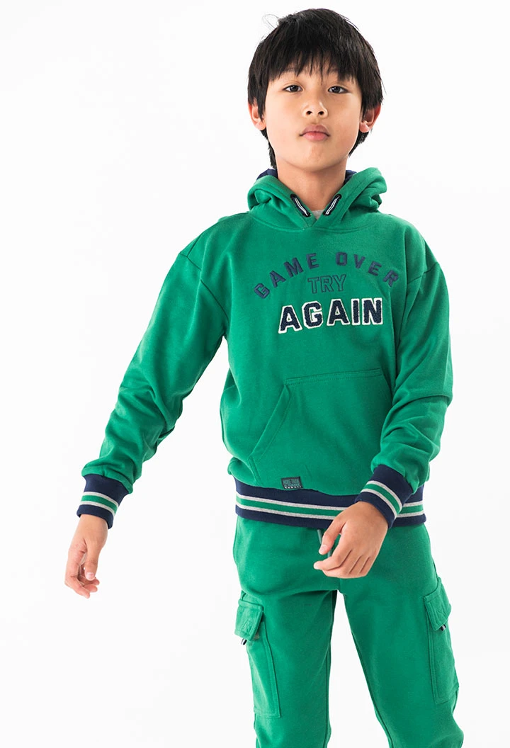 Sudadera de algodón de niño en verde