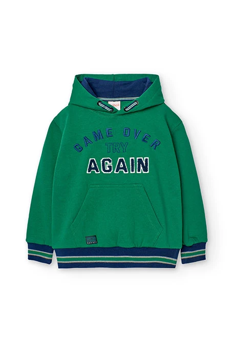 Sweatshirt de algodão de criança em verde