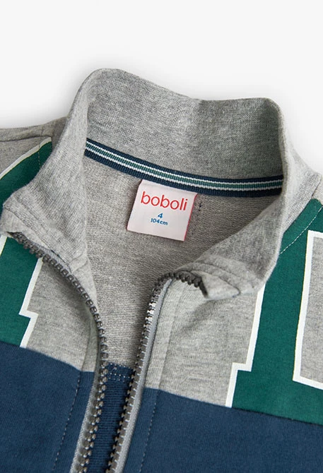 Sweatjacke für Jungen mit marineblauem Druck