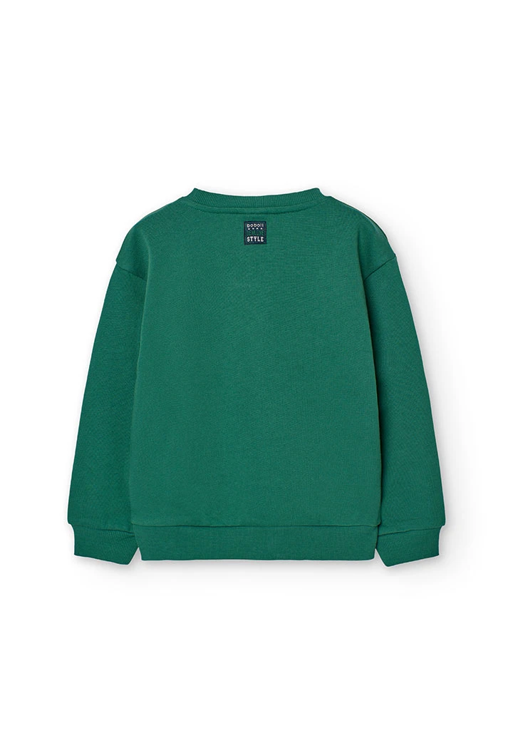 Conjunto de sweatshirt e calças de felpa de criança em verde