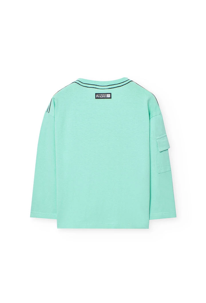 Maglietta a maglia per bambino in colore acqua