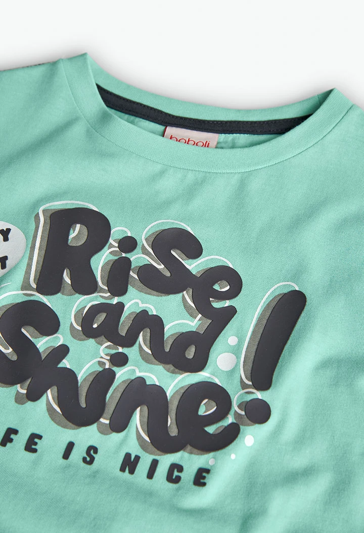 Maglietta a maglia per bambino in colore acqua