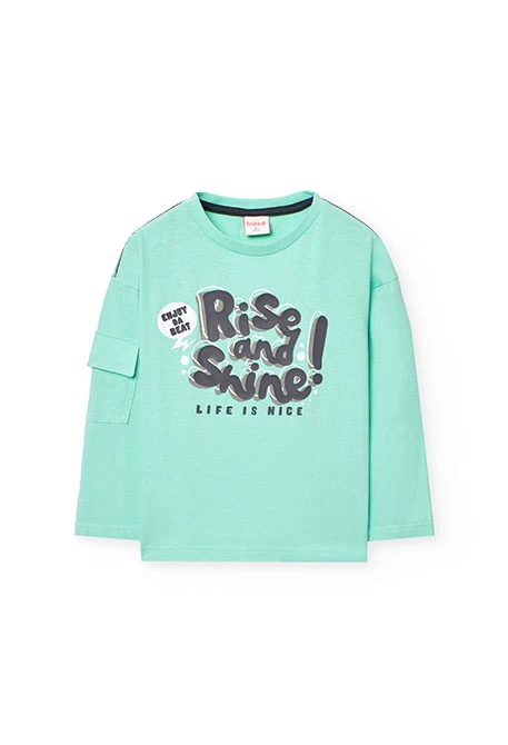 Jungen-Strickshirt in Wasserfarbe