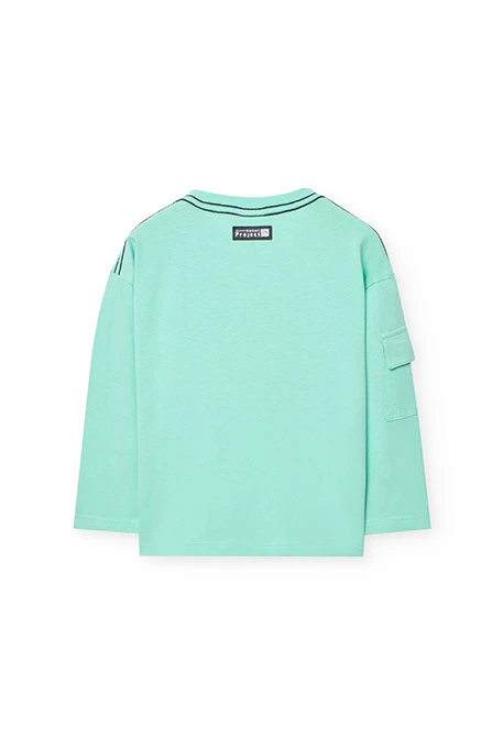 Jungen-Strickshirt in Wasserfarbe