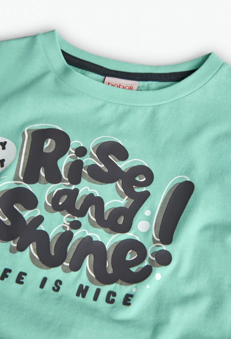 Maglietta a maglia per bambino in colore acqua