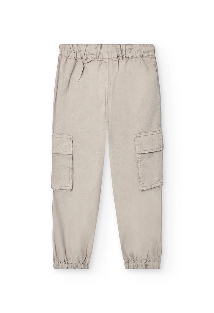 Pantaloni cargo per bambino di colore marrone