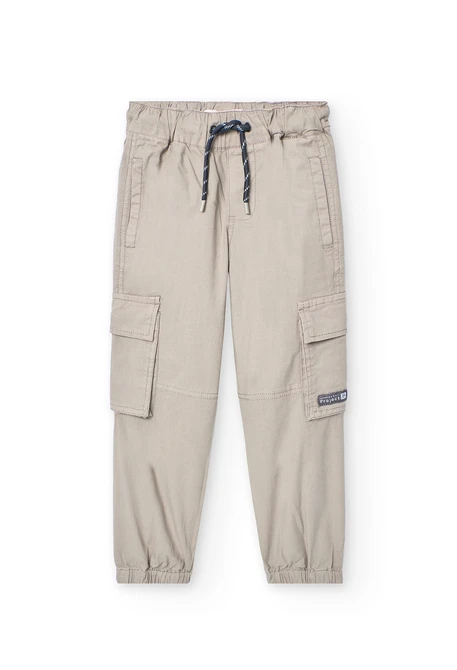 Pantaloni cargo per bambino di colore marrone