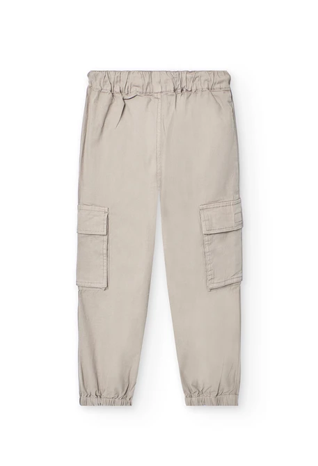 Pantaloni cargo per bambino di colore marrone