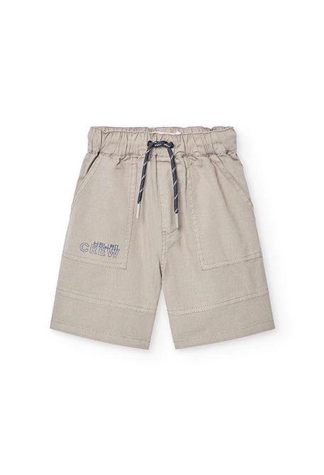 Bermuda in maglia per bambino di colore marrone.
