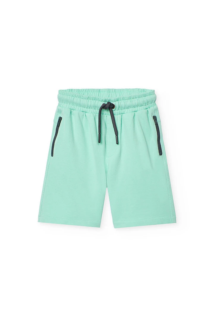 Bermuda in maglia per bambino di colore verde
