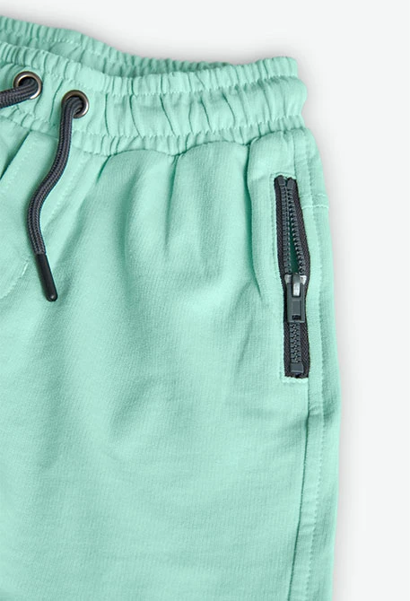 Bermudas de malha para criança em verde