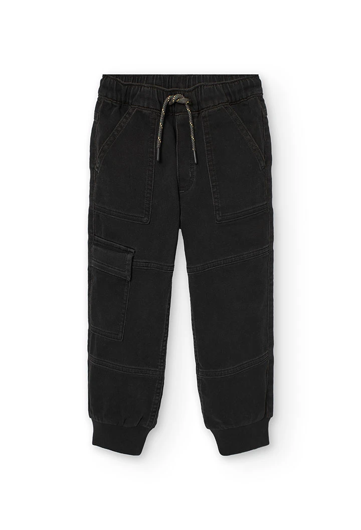 Pantalone in maglia per bambino di colore nero